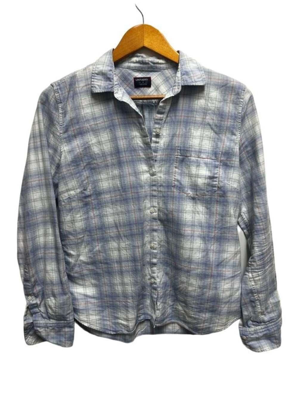UNTUCKit Women's Bella Rosa Print Plaid Long Sleeve Button-Down Shirt Size 4